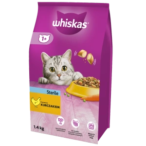 WHISKAS Sterile 3,8 kg – Trockenfutter für ausgewachsene Katzen nach der Kastration, mit leckerem Huhn