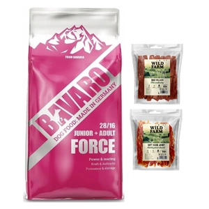 Josera Bavaro Force 28/16 18kg + Leckereien Wild Farm 2x500g