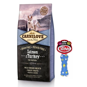 Carnilove Salmon & Turkey for puppies 12 kg + Gummiknochen GRATIS!
