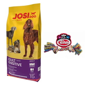 JOSERA JosiDog Adult Sensitive 15kg + Baumwollseil GRATIS!
