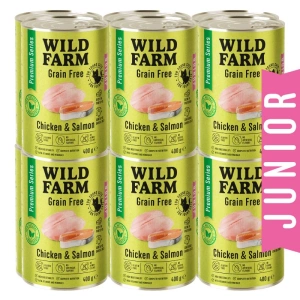 WILD FARM Premium Grain Free Huhn und Lachs 12x400g - getreidefreies Kätzchenfutter