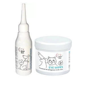 OVER ZOO Augenreinigungstücher 130 Stück + OVER ZOO Augen- und Augenlidreinigung 75ml