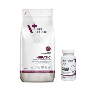 VETEXPERT Veterinary Diet Hepatic Dog 12kg + LAB-V Hepato Protect 45 Kapseln