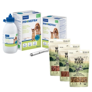 Virbac Pronefra 60ml + WILD FARM MIX 3x50g Katzenleckerlis