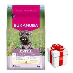 EUKANUBA Growing Puppy Kleine Rasse 3kg Huhn + Überraschung für den Hund