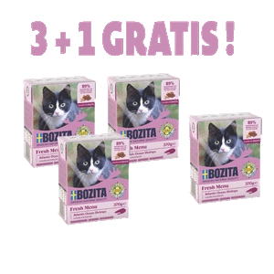 Bozita Feline Häppchen in Soße, Garnelen 3x370g  + 1x370g GRATIS !!!