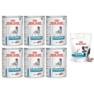 ROYAL CANIN Hypoallergenic DR21 6x400g + Royal Canin Hypoallergene Leckerlis für Hunde 230g