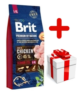 BRIT Premium By Nature Senior L+XL 15kg + Überraschung für den Hund