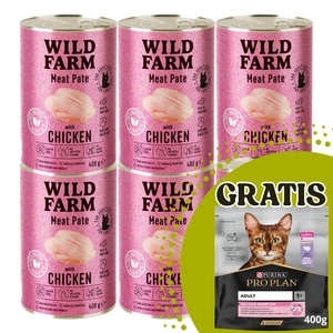 WILD FARM Pastete mit Huhn 6x400 g – glutenfreies Katzenfutter