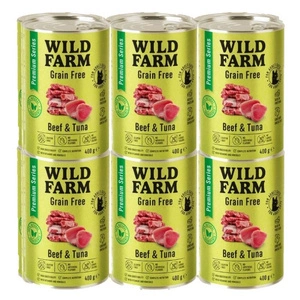 WILD FARM Premium getreidefreies Rindfleisch und Thunfisch 12x400g - getreidefreies Katzenfutter