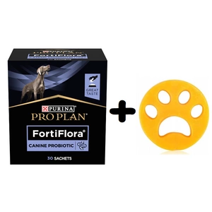 PURINA PVD FortiFlora Dog 30 Beutel + Waschmaschinenreiniger zum Entfernen von Haaren GRATIS!