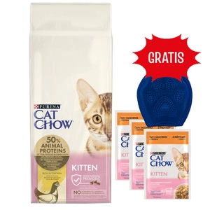 PURINA Katzenfutter Kätzchen Huhn 15kg + CAT CHOW Kitten 3x85g