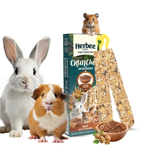 HERBEE Cruncher für Nager und Kaninchen 115g Walnuss mit Leinsamen
