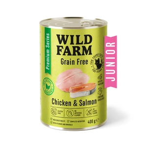 WILD FARM Premium Grain Free Huhn und Lachs Junior 400g - getreidefreies Kätzchenfutter