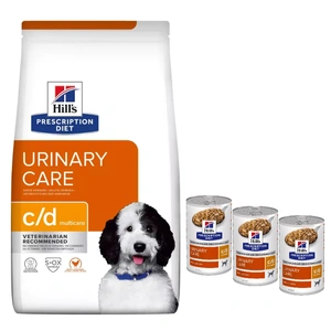 HILL'S PD Prescription Diet Canine c/d Urinary Care 12kg + HILL'S PD Prescription Diet Canine c/d 3x370g