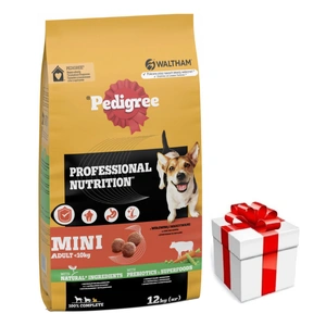 PEDIGREE Trockenfutter für kleine Hunderassen mit Rindfleisch und Gemüse 12 kg + Überraschung für den Hund