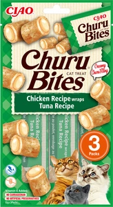 INABA Churu Bites für Katzen mit Huhn und Thunfisch Geschmack 3x10g