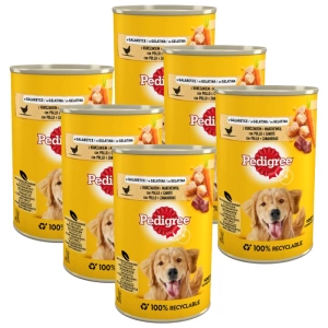 PEDIGREE Adult Dose 6x400g - Huhn und Gemüse in Gelatine Nassfutter für Hunde