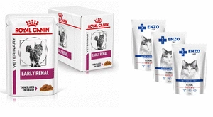 ROYAL CANIN Cat Early Renal 12x85g Sachet + ENZO VET Renal 3x100g
