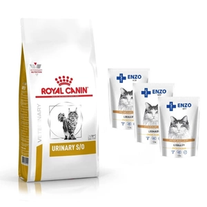 ROYAL CANIN Urinary S/O LP34 7kg + ENZO VET Urinary mit Huhn in Sauce für Katzen 3x100g