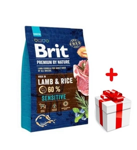BRIT Premium By Nature Sensitive Lamb 3kg+ Überraschung für den Hund
