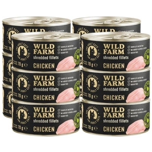 WILD FARM Fillets Huhn 12x70g - getreidefreies Katzennassfutter in Brühe