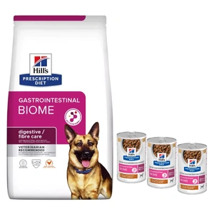 HILL'S PD Prescription Diet Canine Gastrointestinal Biome 10kg + Hill's Prescription Diet Gastrointestinal Biome 3x354 g