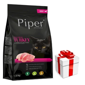DOLINA NOTECI Piper Animals mit Pute für Katzen 3kg + Überraschung für die Katze