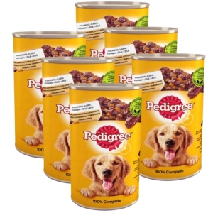 PEDIGREE Adult Dose 6x1200g - Nasses Alleinfuttermittel für ausgewachsene Hunde, mit Huhn in Gelee