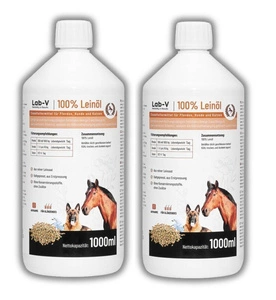 LAB-V Leinöl für Pferde, Hunde und Katzen 2x1000ml