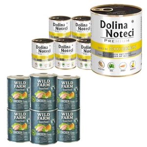 Dolina Noteci PREMIUM reich an Huhn 6x800g + WILD FARM Superfood Huhn 6x800g