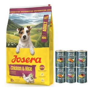 Josera Mini Adult Chicken & Rice 10kg + Wild Farm Superfood MIX 6x400g