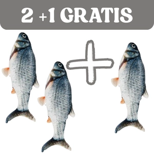 Katzenspielzeug Plüschfisch mit Katzenminze 21cm - 2+1GRATIS