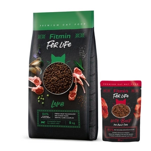 FITMIN Cat For Life Adult Lamb 8kg + Fitmin 85g GRATIS!