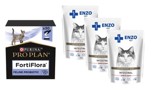 PURINA PVD FortiFlora 30 Beutel + 3x ENZO VET Intestinal 100g