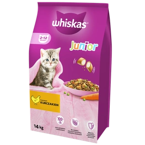 WHISKAS Junior 14 kg - Trockenfutter für Kätzchen, mit leckerem Huhn