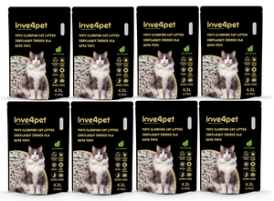 Love4pet super klumpende Tofu-Streu 8x2.5kg 4.3L für Katzen
