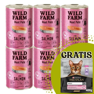 WILD FARM Pastete Lachs 6x400g - glutenfreies Katzenfutter