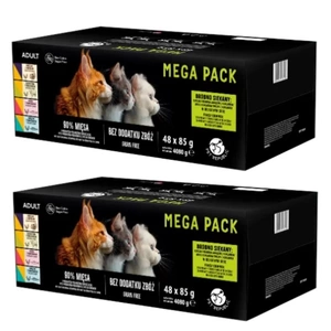 PetRepublic Katzennassfutter Stückchen in feiner Sauce MIX Fleisch- und Fischgeschmack 96x85g