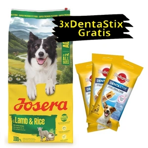 JOSERA Adult Lamm & Reis 12.5kg + 3x PEDIGREE DentaStix GRATIS!