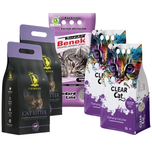Bentonitstreu MIX Benek, Clear Cat, Cat Royale - Lavendel 25l (5x5l)