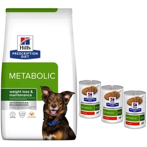 HILL'S PD Prescription Diet Metabolic Canine 12kg + Hill's Prescription Diet Metabolic Weight Management 3x370g