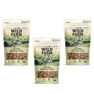 WILD FARM Anti-Hairball weiche Hühnerherzen 3x50g Katzenleckerlis