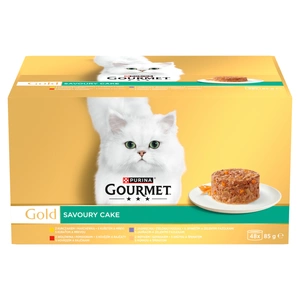 Purina Gourmet Gold Katzenfutter Pikanter Kuchen 48 x 85 g