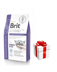 BRIT GF Veterinärdiät Katze Magen-Darm-Fettarm 5kg + Überraschung für die Katze