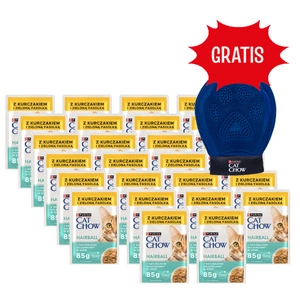 CAT CHOW Hairball Hundefutter mit Huhn und grünen Bohnen in 26x85g Sauce