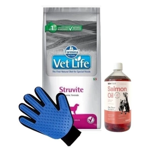 FARMINA Vet Life Dog Struvite (Urinary) 12kg & LAB V Lachsöl 1000ml + Kämm Handschuh GRATIS!