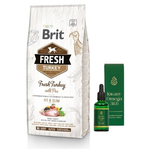Brit Fresh Truthahn & Erbsen Adult Fit & Slim 12kg + LAB-V Omega 3 und 6 50ml