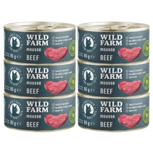 WILD FARM Mousse Rind 6x85g - getreidefreie Mousse für Katzen