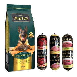 HEKTOR BALANCED Erwachsene 15kg + Hektor Hundefutter Riege 3x900g